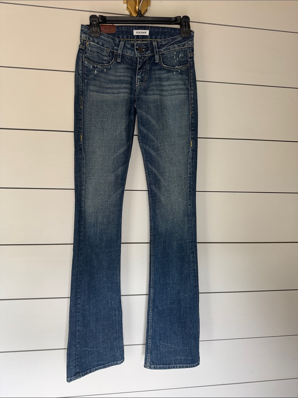 Slim mid-Rise Medium Blue Flare Jeans